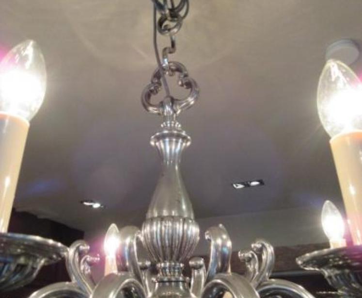 Superb Edwardian Period Bronze Nickel Plated Chandelier - Image 3