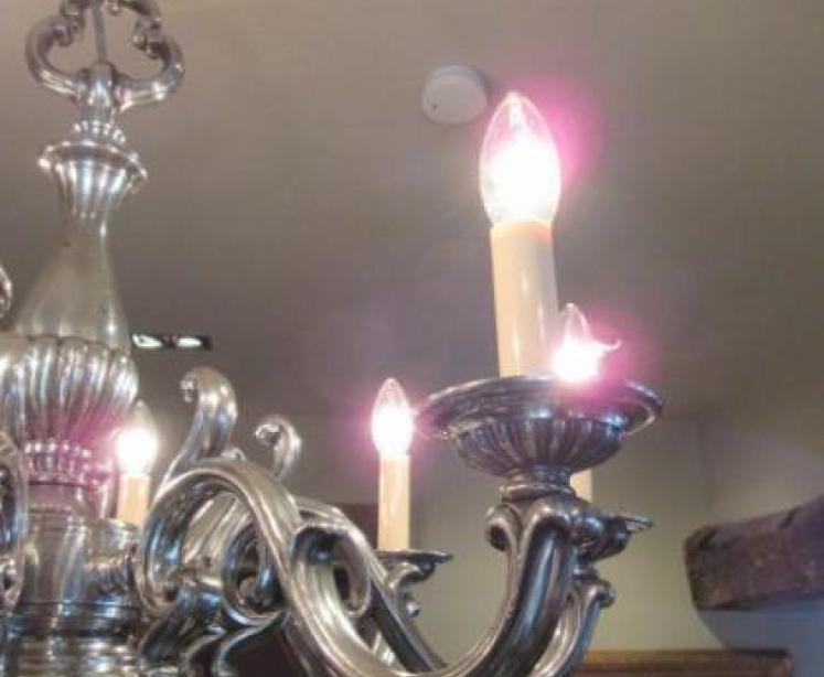 Superb Edwardian Period Bronze Nickel Plated Chandelier - Image 4