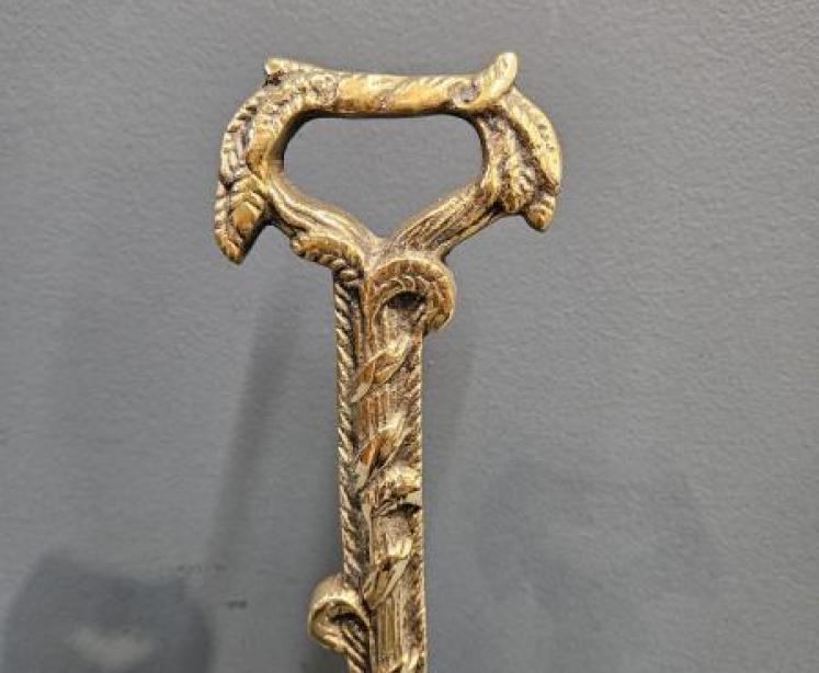 Victorian Brass Flower Basket Door Stop - Image 2