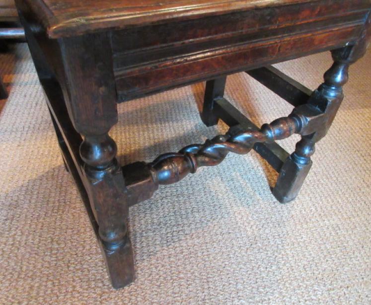 Very Original Pair of Early Period Oak Hall Chairs - Image 5