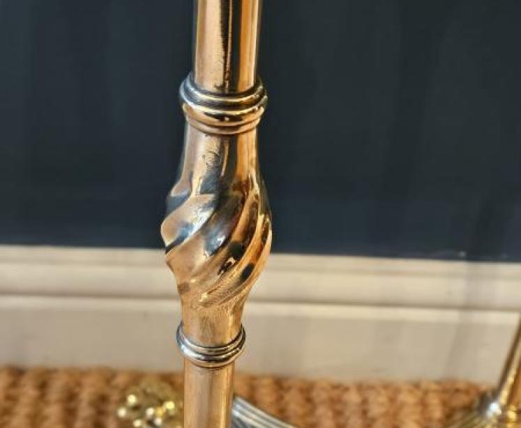 Victorian Brass Marble Topped Lamp or Plant Stand - Image 4
