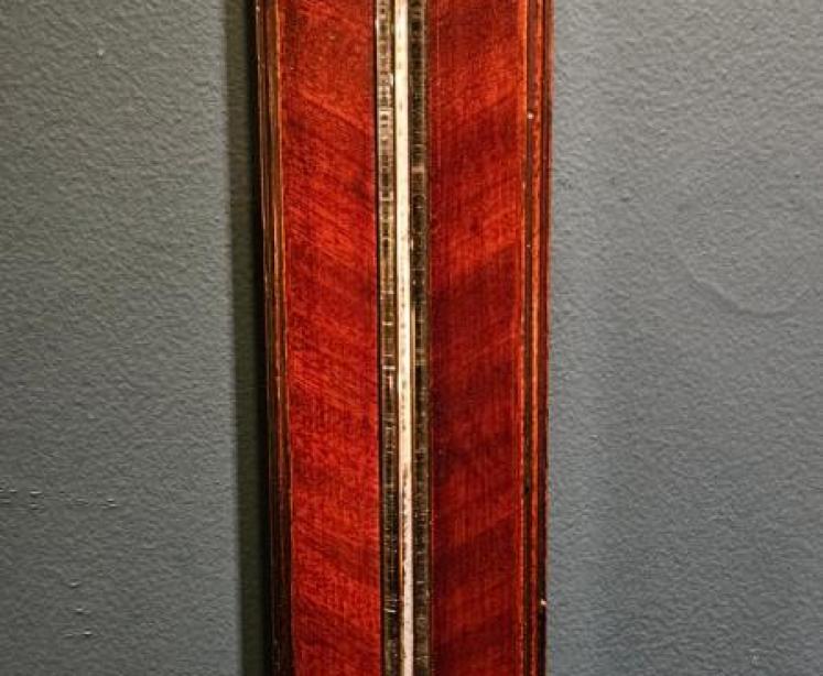 Georgian Mahogany Stick Barometer by H Andrews of Royston - Image 6