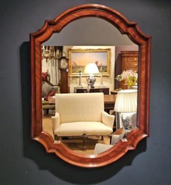 Early Victorian Figured Mahogany Mirror