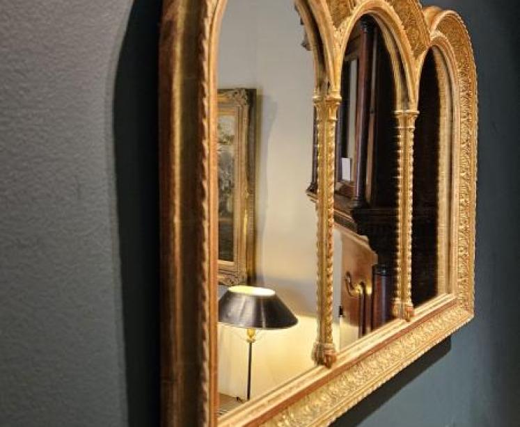 Early Victorian Timber Gilt Triple Arch Mirror - Image 2