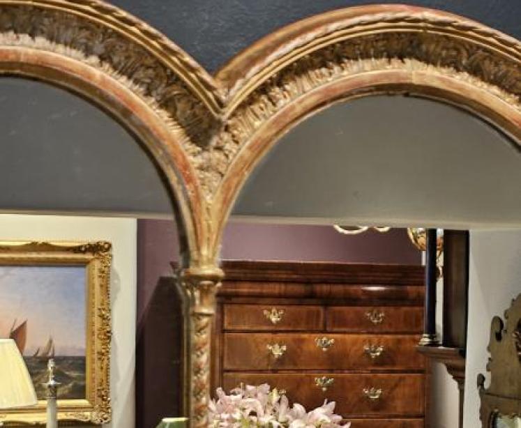 Early Victorian Timber Gilt Triple Arch Mirror - Image 5