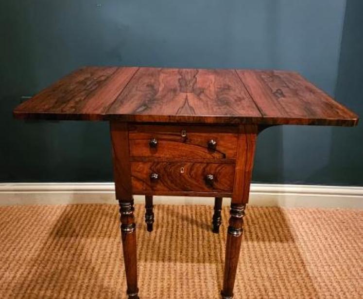 Regency Rosewood Drop Leaf Lamp or Occasional Table - Image 3