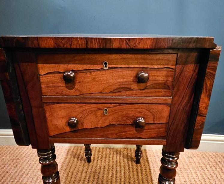 Regency Rosewood Drop Leaf Lamp or Occasional Table - Image 4