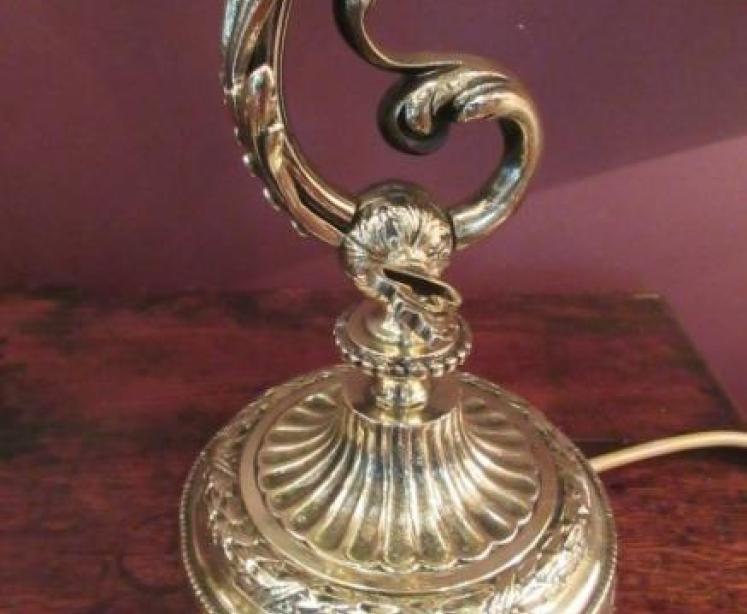 Top Quality Edwardian Cast Brass Adjustable Table Lamp - Image 3