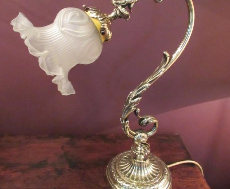 Top Quality Edwardian Cast Brass Adjustable Table Lamp - Image 5