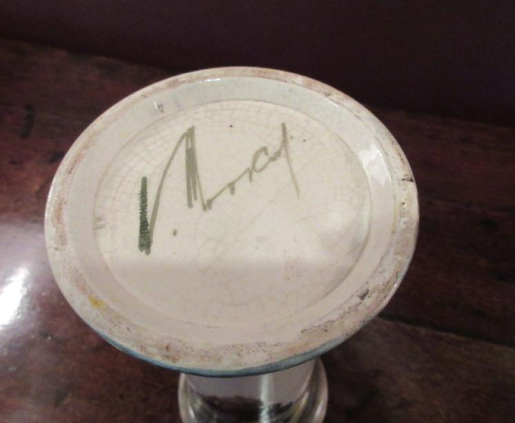 Early Moorcroft Pansy on Cream Flared Top Vase - Image 4