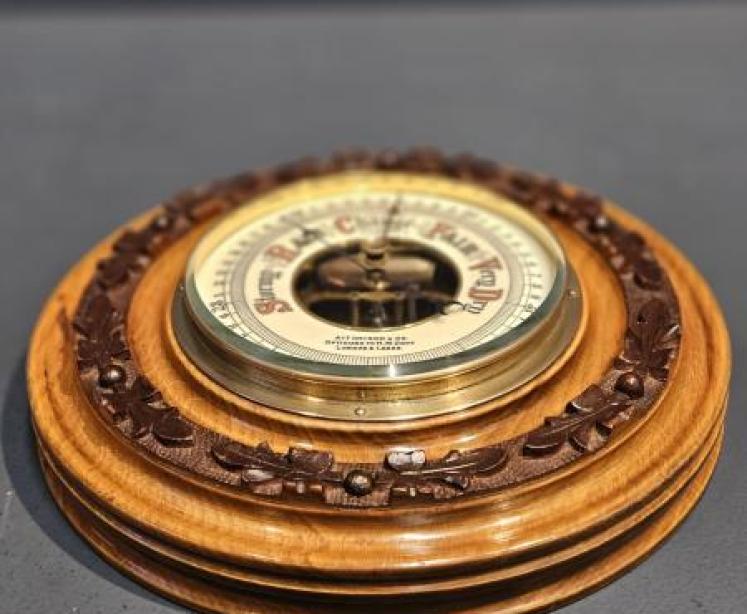 Aitchison Victorian Walnut Cased Aneroid Barometer - Image 4