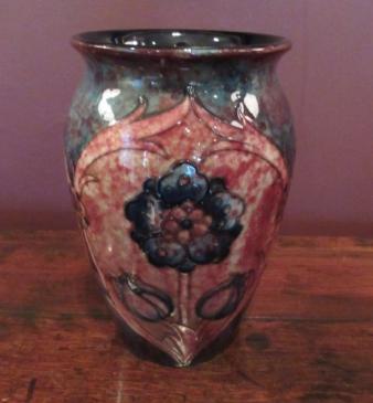 Rare Moorcroft Panelled Florian Flambe Vase