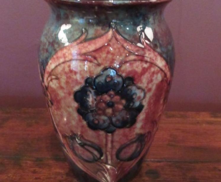 Rare Moorcroft Panelled Florian Flambe Vase - Image 1