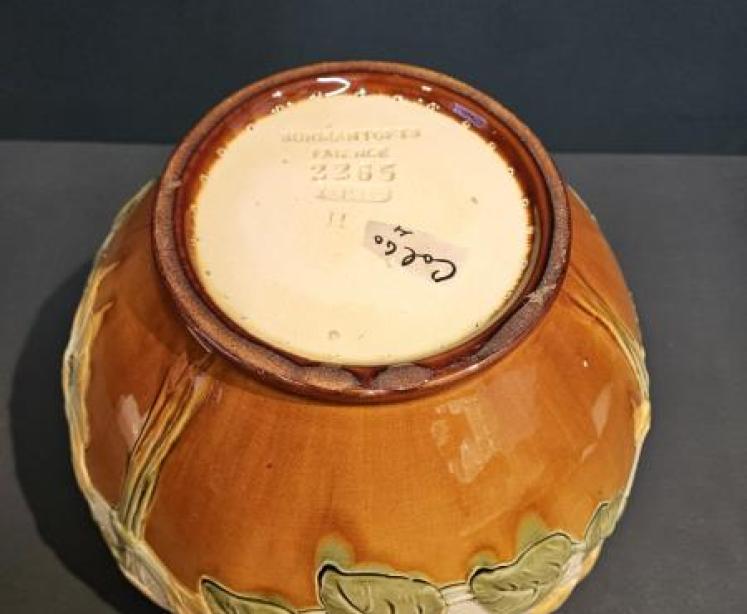 Large Burmantofts Art Pottery Faience Sunflower Jardiniere - Image 5