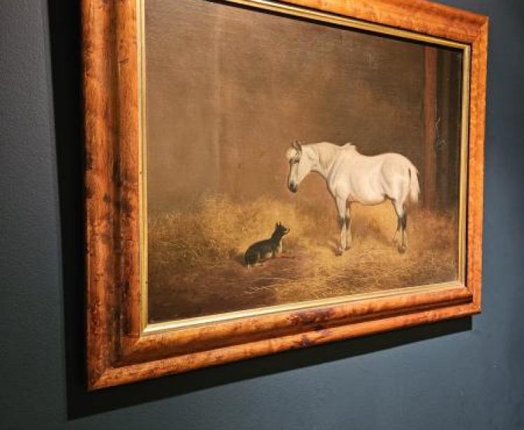 Victorian Oil Painting of a Grey Mare - Image 2
