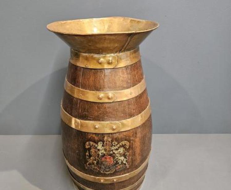 Victorian Brass Bound Spittoon - Image 1