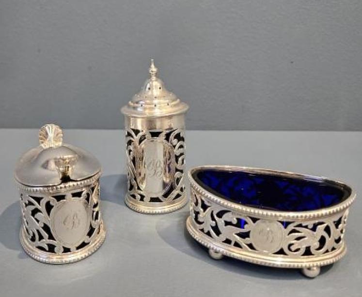 Superb Victorian Three Piece Silver Cruet - Image 1