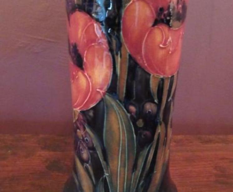 Early Moorcroft Big Poppy Flared Top Vase - Image 2