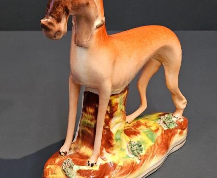 Superb Pair of Victorian Staffordshire Greyhounds - Image 5