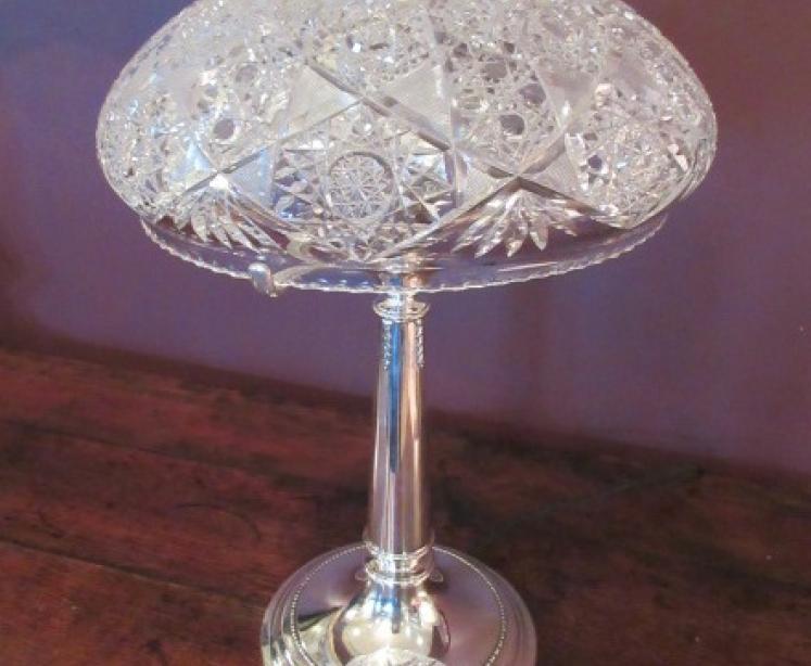 Superb Edwardian Period Crystal Cut Glass Lamp - Image 1