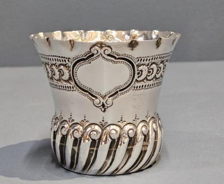 Victorian Embossed Silver Beaker - Image 6