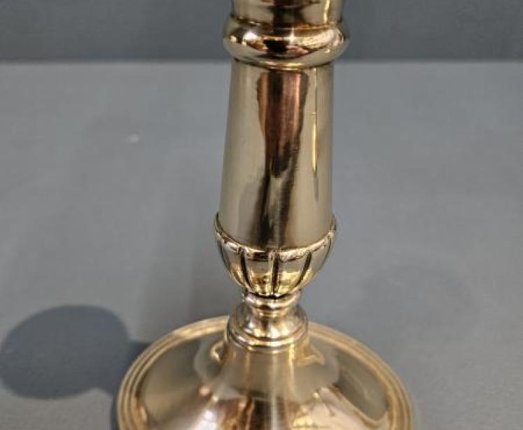 Pair of Regency Bell Metal Candlesticks - Image 4