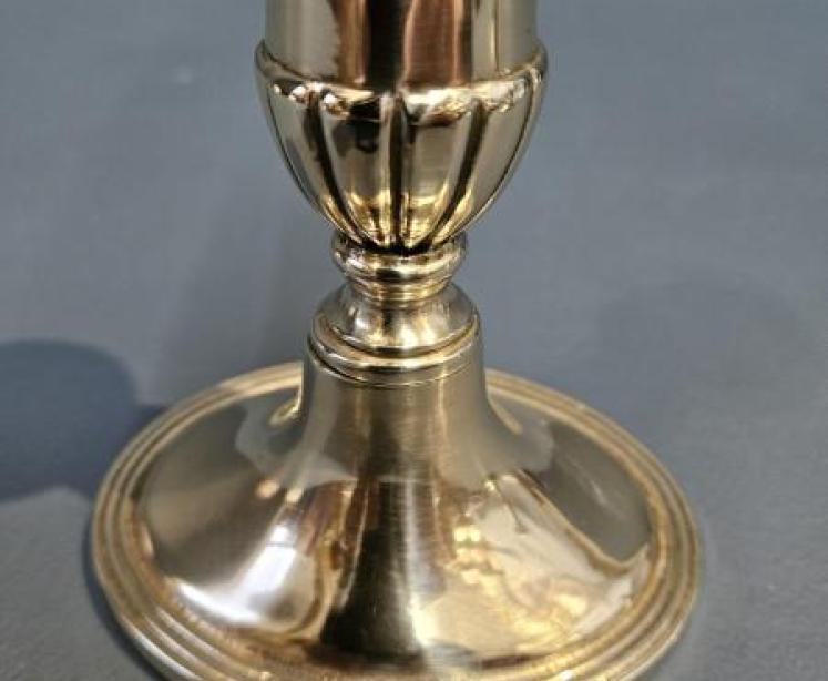 Pair of Regency Bell Metal Candlesticks - Image 6