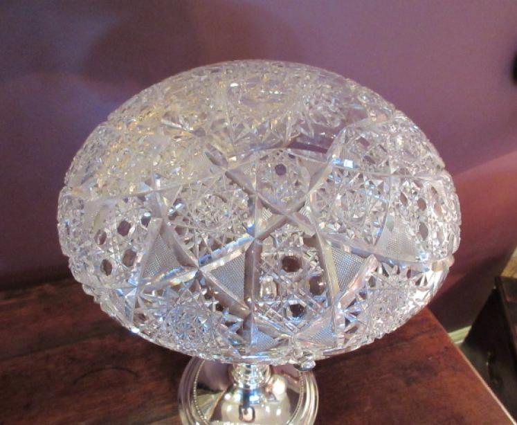 Superb Edwardian Period Crystal Cut Glass Lamp - Image 4