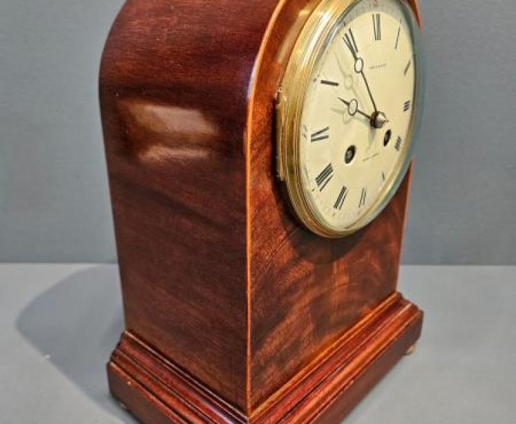 Edwardian Mahogany Gong Chiming Mantel Clock - Image 2