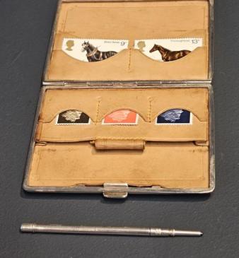 Edwardian Silver Note and Stamp Case with Pencil by William Comyns