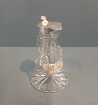 George V Silver Whisky Noggin & Label