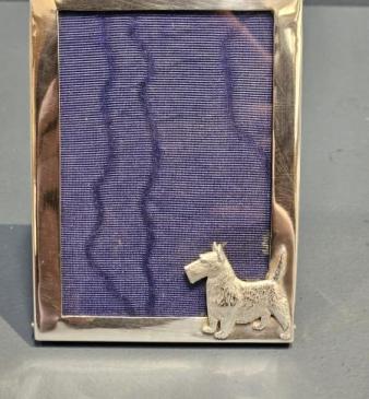 George V Silver Scottie Dog Motif Photo Frame