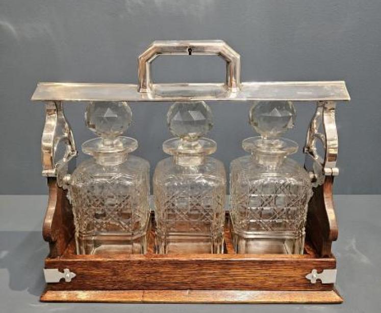 Victorian Briefcase Opening Tantalus by Hobbs - Image 1