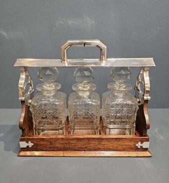 Victorian Briefcase Opening Tantalus by Hobbs