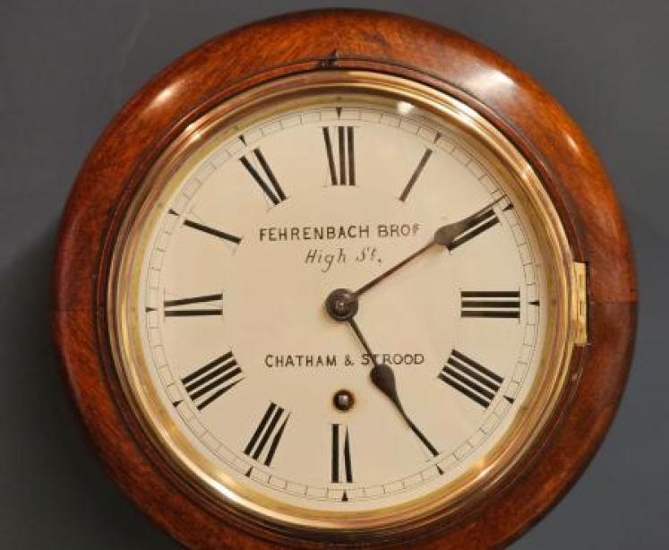 Immaculate Victorian 8" English Mahogany Dial Clock - Image 1
