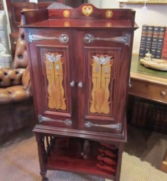 Stunning Art Nouveau Shapland & Petter Inlaid Cabinet