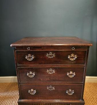 Small George III Mahogany Chest with Brushing Slide
