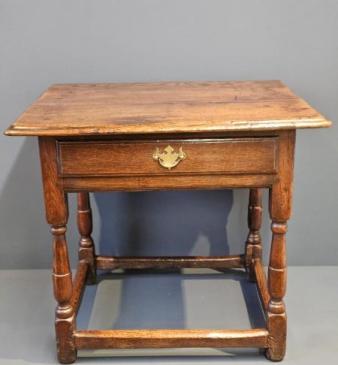 Unusual Low Proportioned George II Oak Side Table