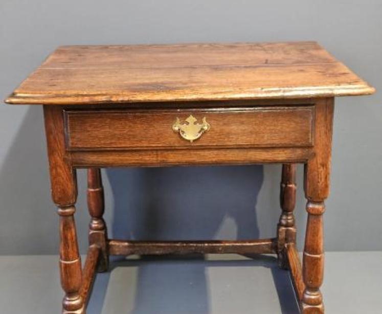 Unusual Low Proportioned George II Oak Side Table - Image 1