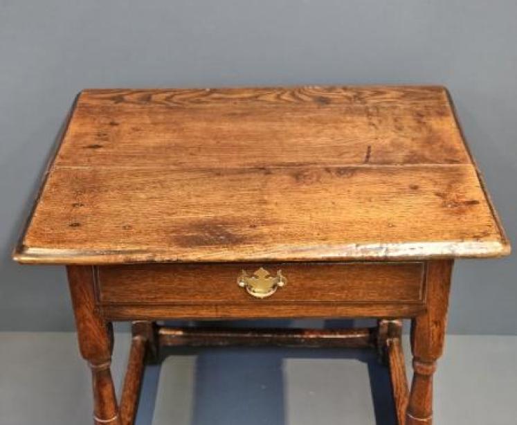 Unusual Low Proportioned George II Oak Side Table - Image 3