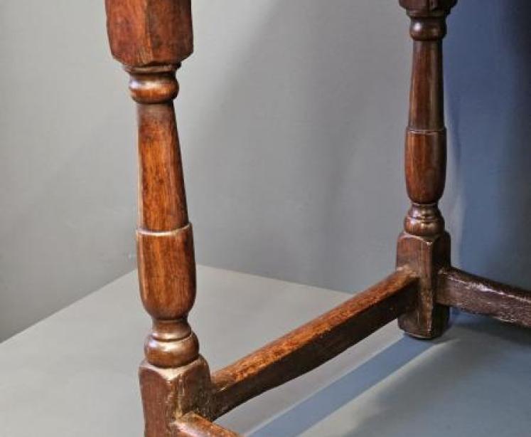 Unusual Low Proportioned George II Oak Side Table - Image 5