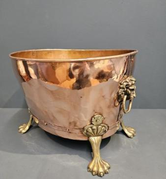 Edwardian Copper Log Bin