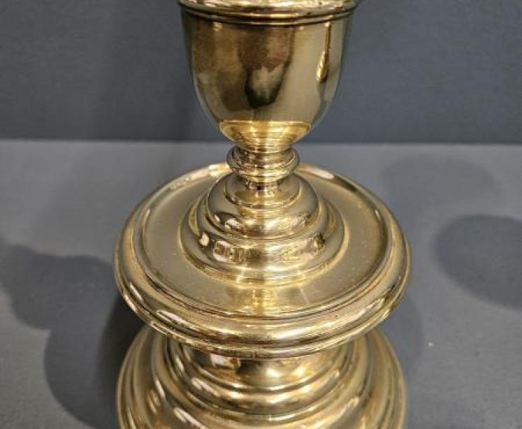 Victorian circular base Brass Candlesticks - Image 3