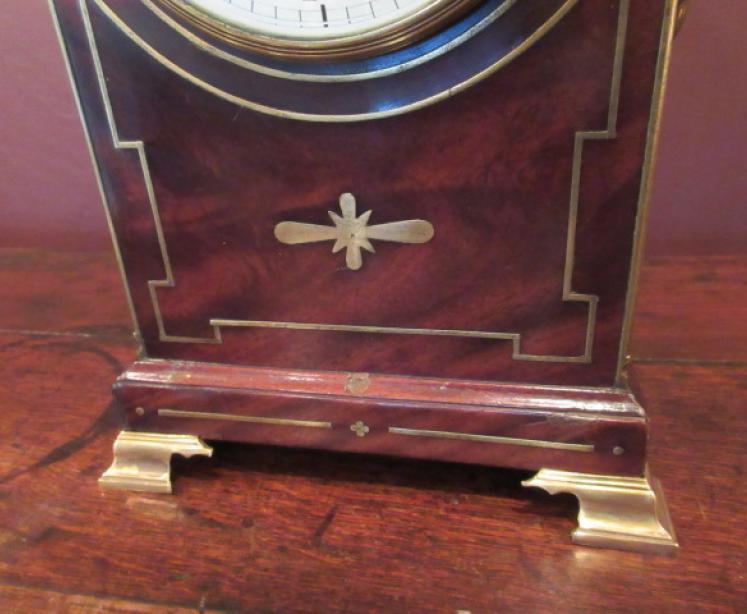 Early Victorian Brass Inlaid Striking Mantel Clock - Image 5