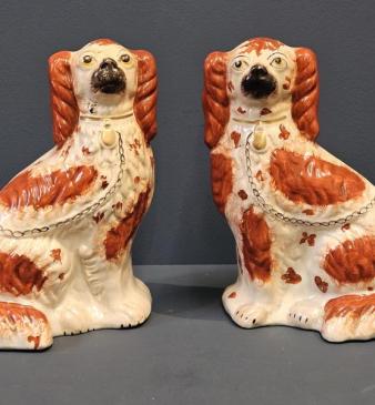 Pair of Mid Victorian Staffordshire Spaniels