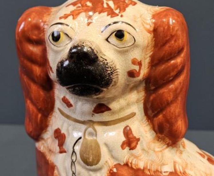Pair of Mid Victorian Staffordshire Spaniels - Image 3