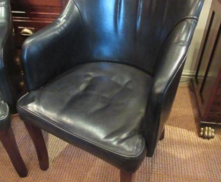 Pair of 1920's Dark Green Leather Club Armchairs - Image 5