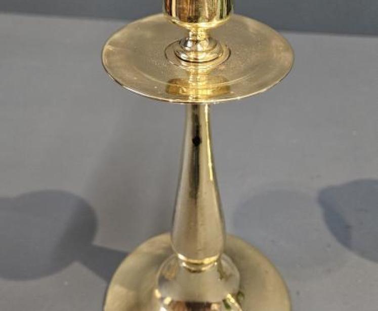 Pair of Solid Brass Art Nouveau Candlesticks  - Image 6