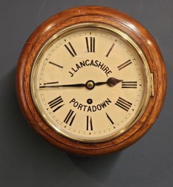 Victorian Oak 8" Dial Fusee Wall Clock