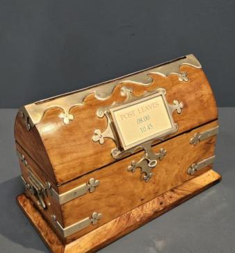Superb Victorian Walnut Letter Box